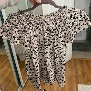 Ulla Johnson Black and Cream Floral Blouse